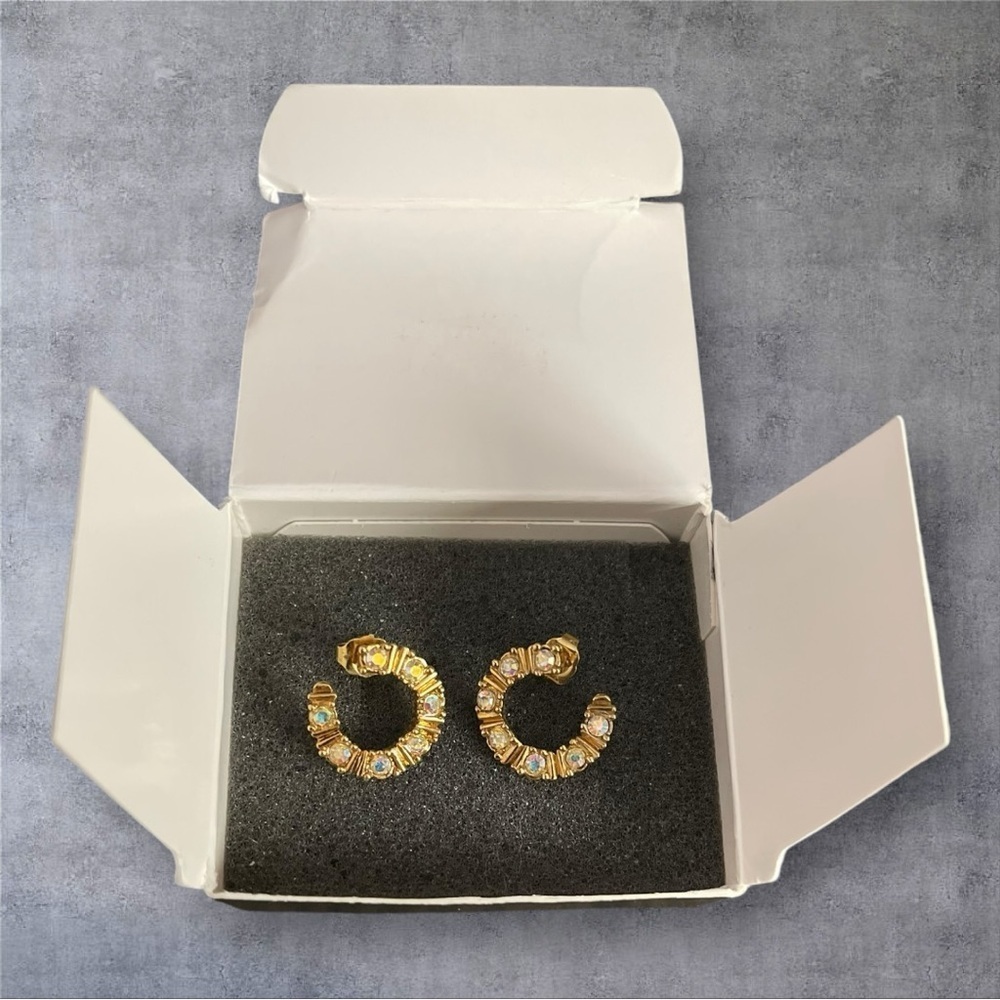 Avon Brilliant Beauty Hoop Earrings With Stainless Steel Posts